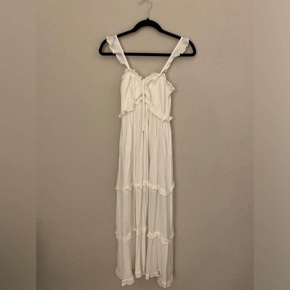 Vestido largo playero color blanco talla L